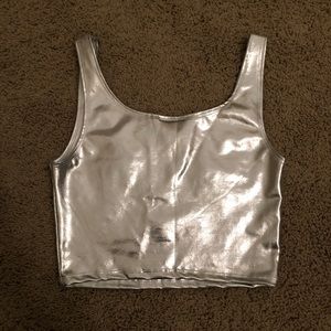 Silver Cropped Tank Top